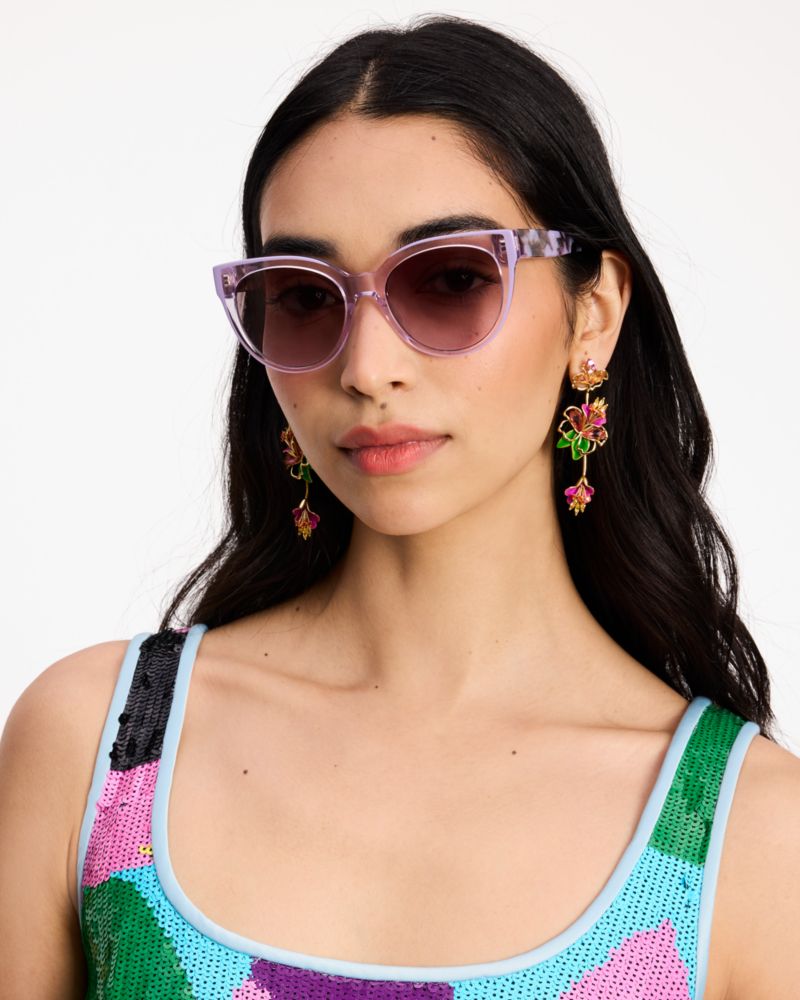 Kate Spade,Javana Sunglasses,Cat Eye,Logo,Word Embellishment,Integrated Nose Pads,Casual,