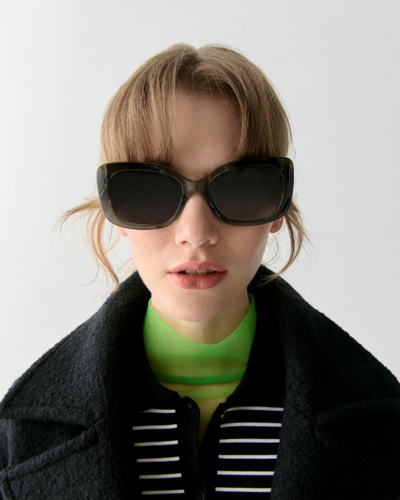 Kate Spade,Johnna Sunglasses,Square,Acetate,Plastic,Integrated Nose Pads,Casual,Gray