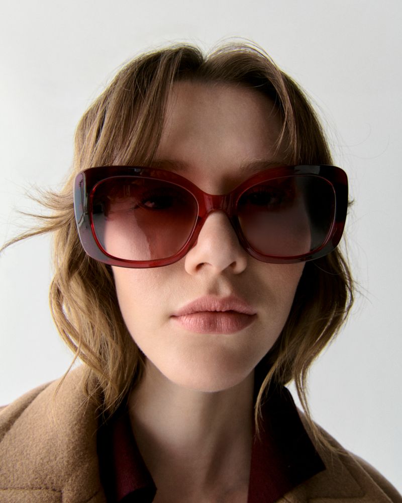 Kate Spade,Johnna Sunglasses,Square,Plastic,Resin,Integrated Nose Pads,Casual,Pink