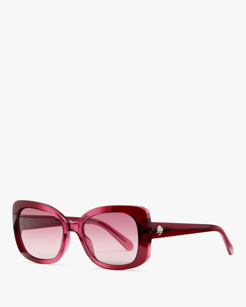Kate Spade,Johnna Sunglasses,Square,Plastic,Resin,Integrated Nose Pads,Casual,Pink