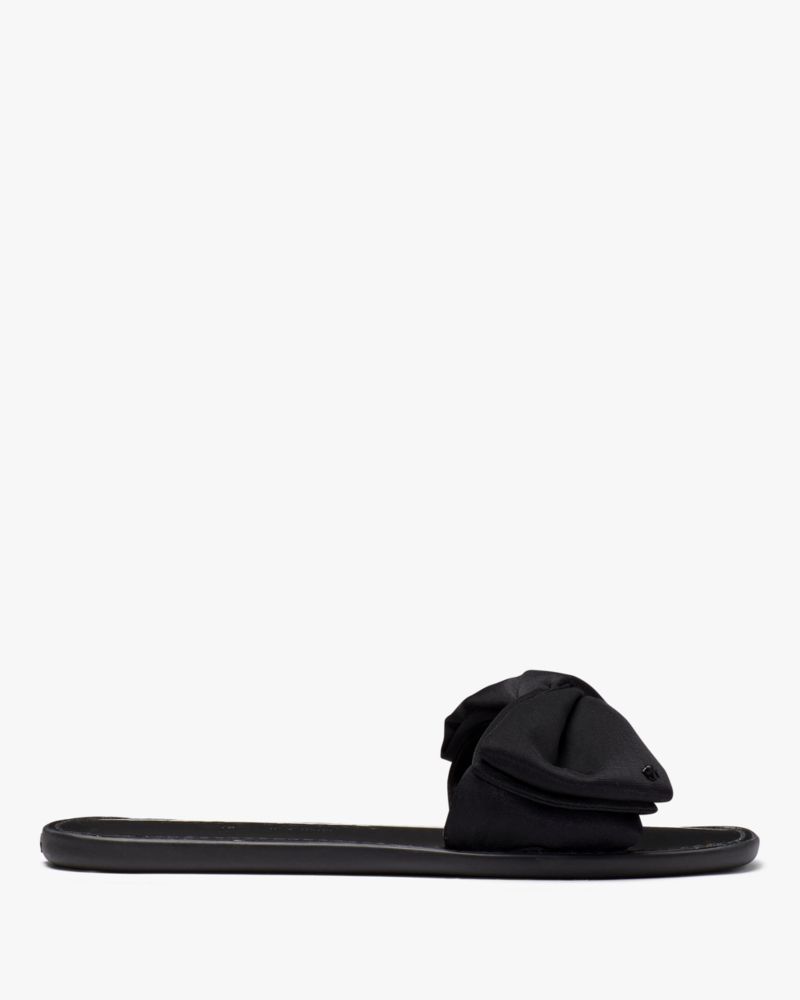 Kate Spade,Bikini Bow Slide Sandals,Lining Neoprene,Slides,Bow,Cushioned,Day Party,Black