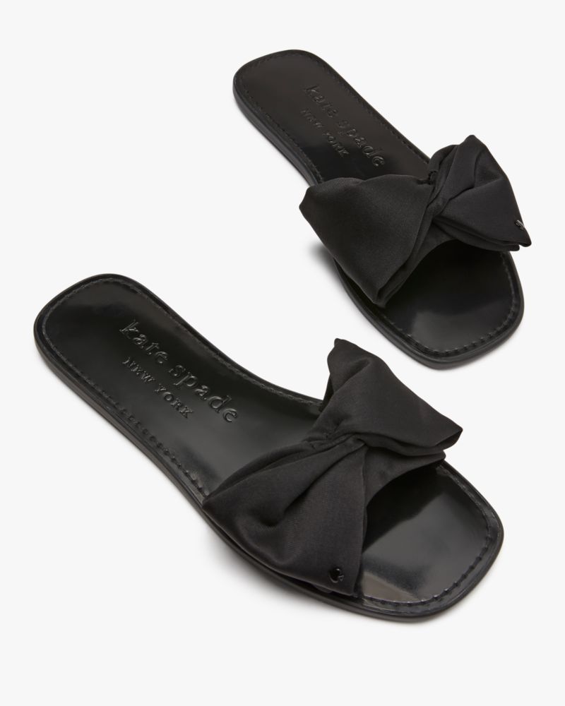 Kate Spade,Bikini Bow Slide Sandals,sandals,Casual,Black