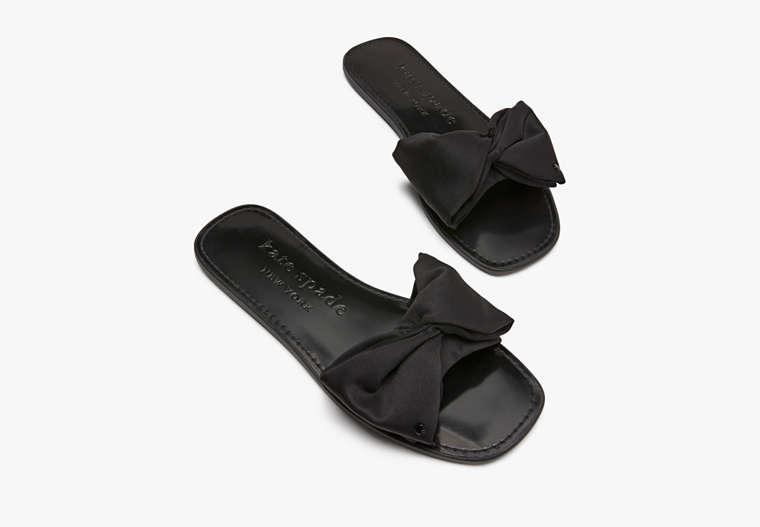Kate Spade,Bikini Bow Slide Sandals,sandals,Casual,Black