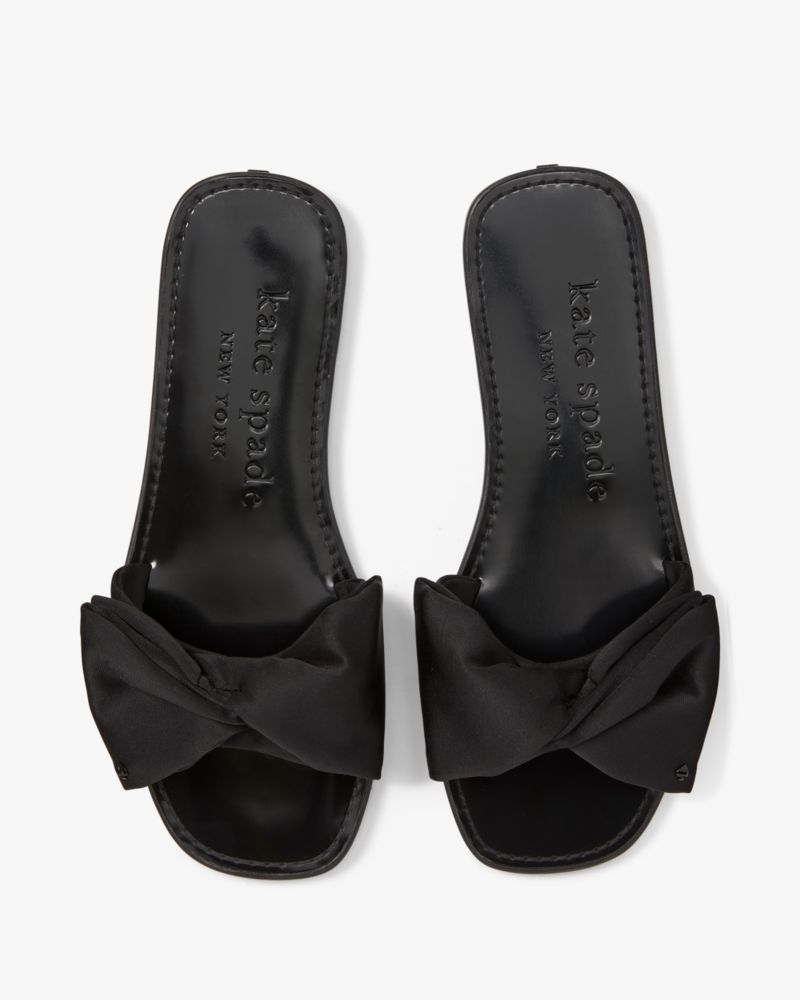 Kate Spade,Bikini Bow Slide Sandals,sandals,Casual,Black