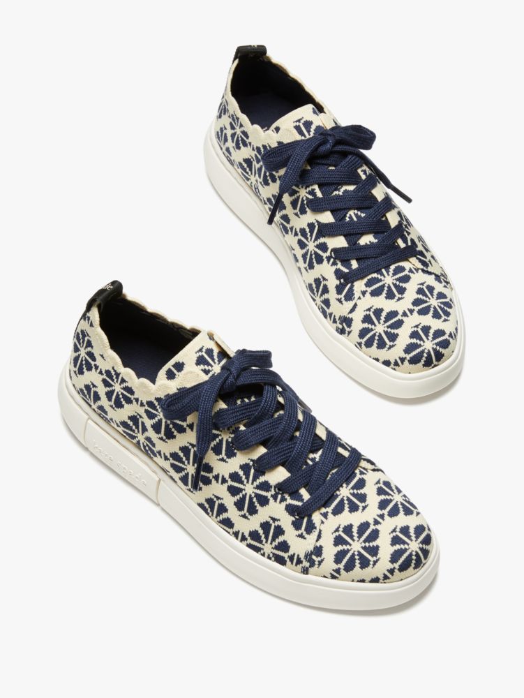 Kate Spade,spade flower lift knit geo sneakers,sneakers,Blazer Blue Flower