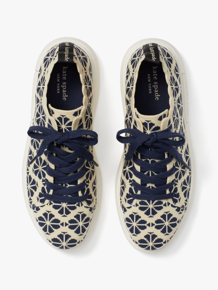 Kate Spade,spade flower lift knit geo sneakers,sneakers,Blazer Blue Flower