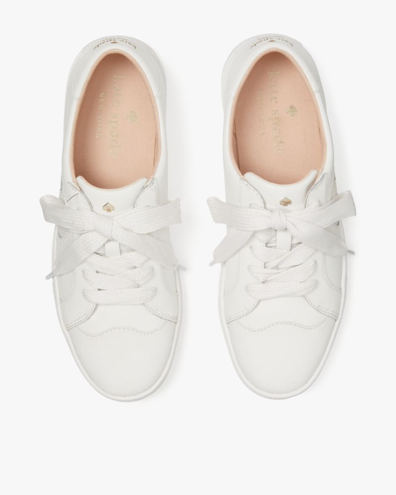 Kate Spade,Fez Sneaker,Leather,Casual,Mesh,Casual,White