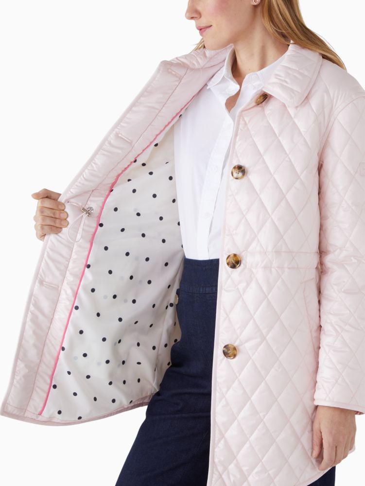 Kate Spade,quilted coat,Polyester,Rose Dew