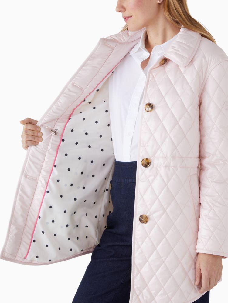 Kate Spade,Quilted Coat,Quilted,No Embellishment,Casual,Pink