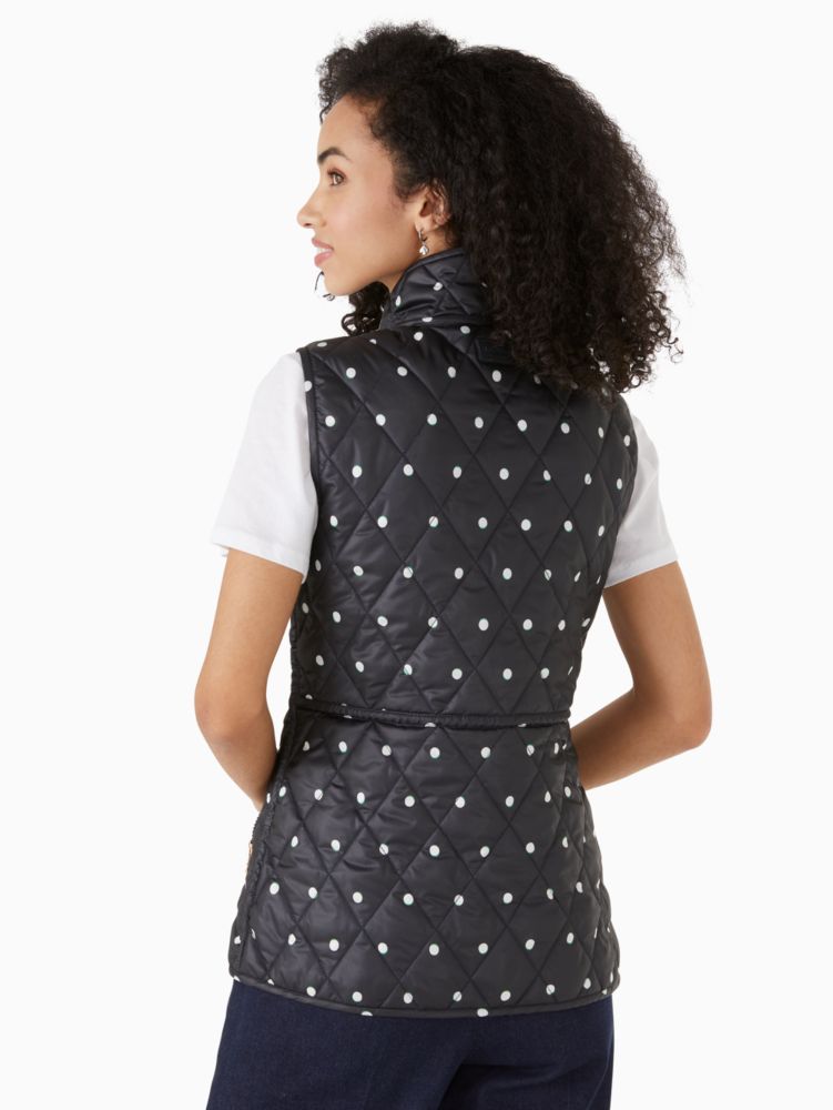 Kate Spade,reversible quilted vest,Polyester,Blazer Blue/Cream