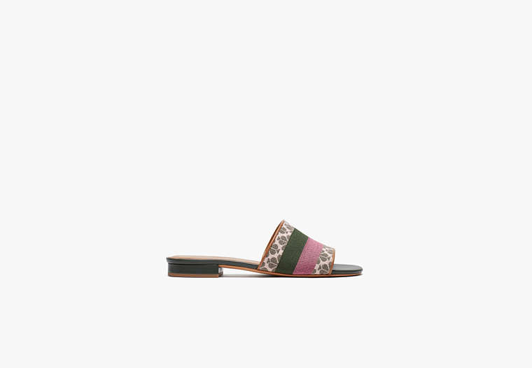Kate Spade,spade flower jacquard boardwalk slide sandals,Light Pink/Hibiscus Tea