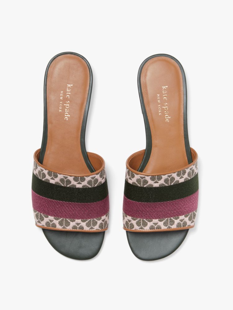 Kate Spade,spade flower jacquard boardwalk slide sandals,