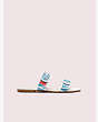 Kate Spade,marine striped raffia slide sandals,sandals,Blue Multi