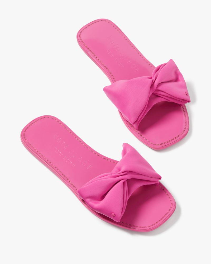 Kate Spade,Bikini Bow Slide Sandals,sandals,Casual,Rhododendron Grove