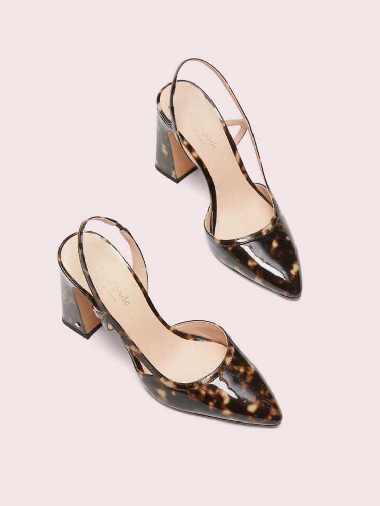 Kate Spade,adelaide tortoiseshell slingback heels,heels,Light Tan