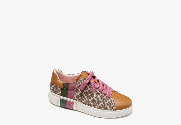 Kate Spade,spade flower jacquard keswick sneakers,sneakers,Light Pink/Hibiscus Tea