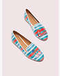 Kate Spade,lounge cherries striped raffia loafers,flats,Blue Multi