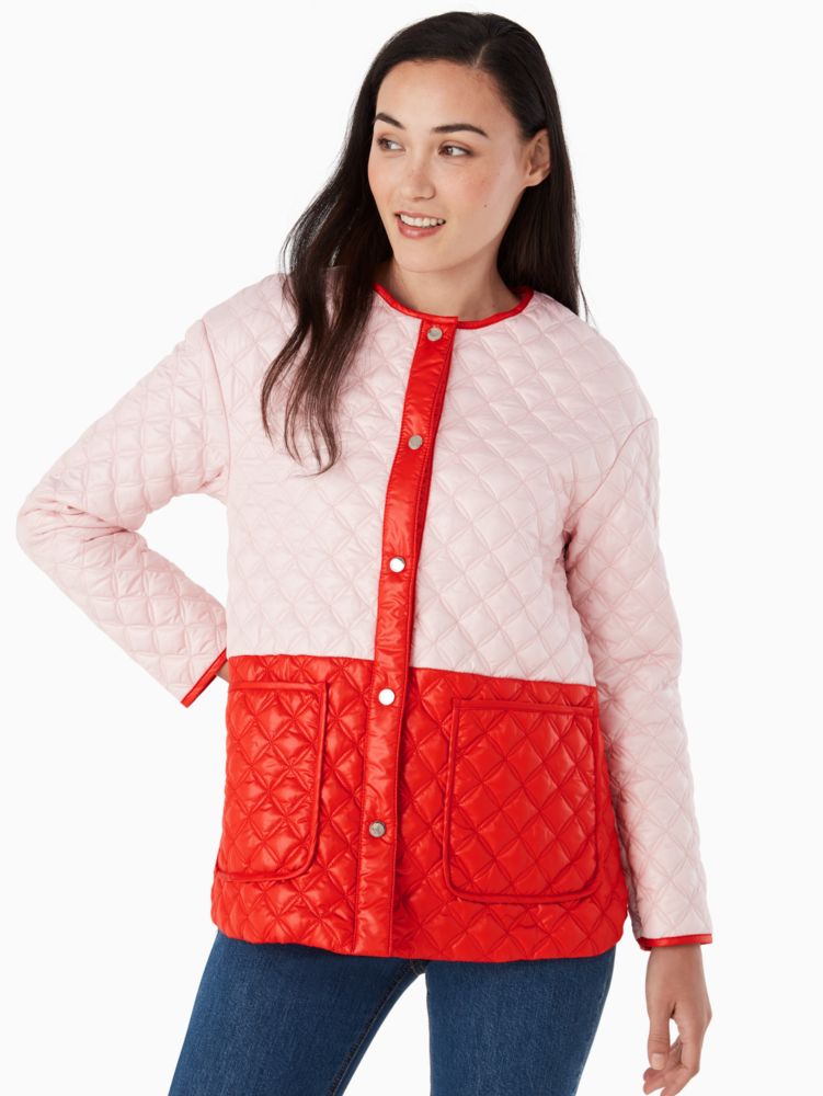 Kate Spade,colorblock quilted coat,jackets & coats,