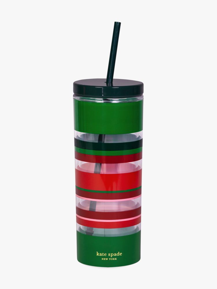 Jolly Stripe Acrylic Tumbler With Straw, , Product