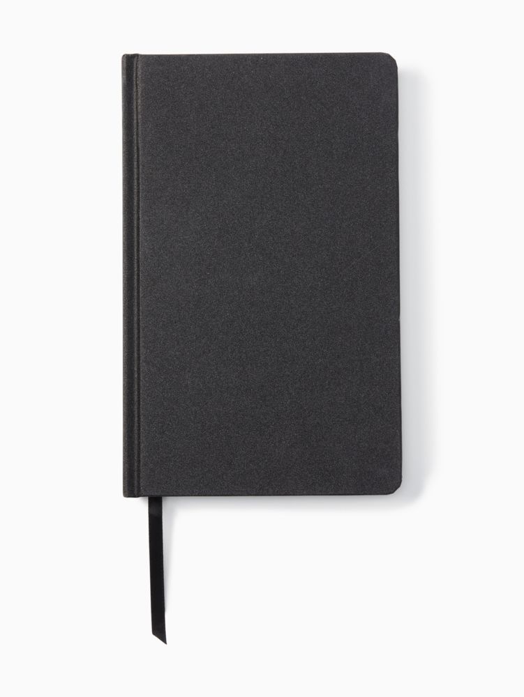 Kate Spade,Black Glitter Large Notebook,Black