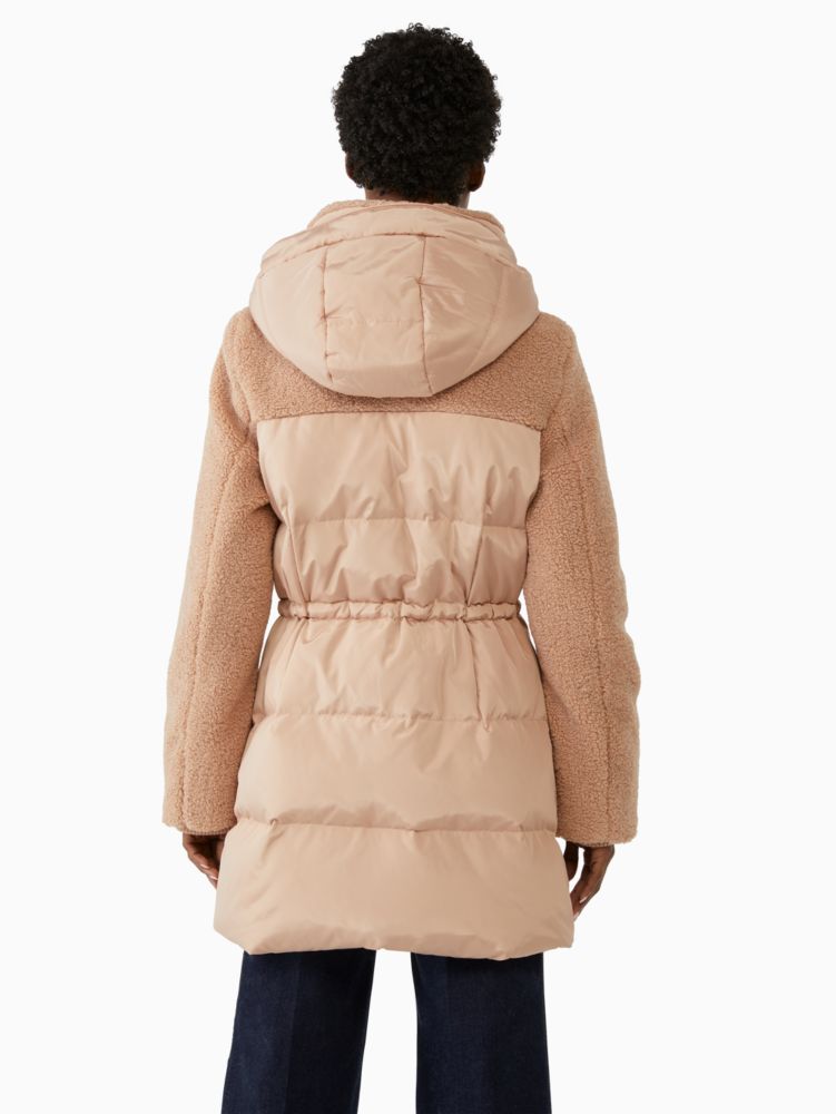 Kate Spade,Mixed Media Sherpa Puffer,