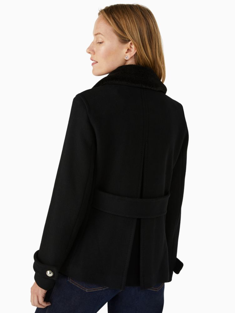 Kate Spade,wool peacoat,Acrylic/Polyester/Wool,60%,Black