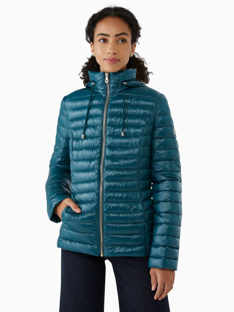 Kate Spade,packable down jacket,Nylon,60%,Peacock Sapphire