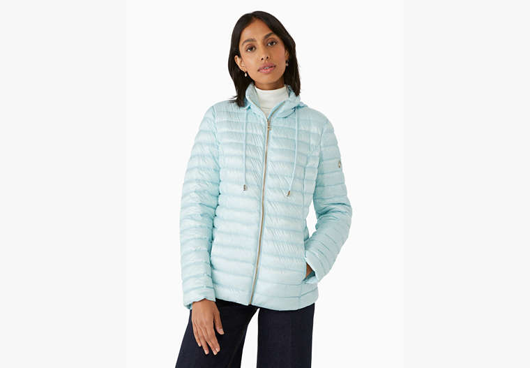 Kate Spade,packable down jacket,Nylon,60%,Frosty Sky image number 0