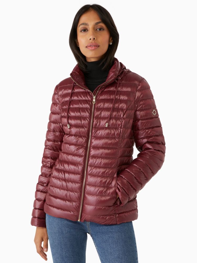 Packable nylon puffer jacket best sale