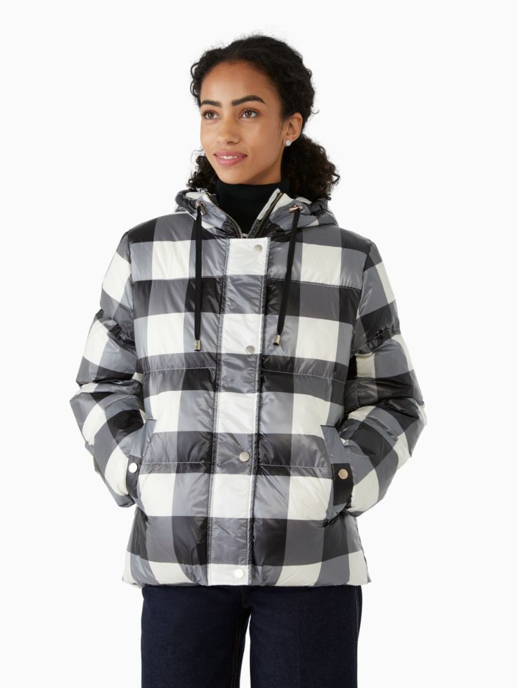 Kate Spade,Festive Check Short Puffer,