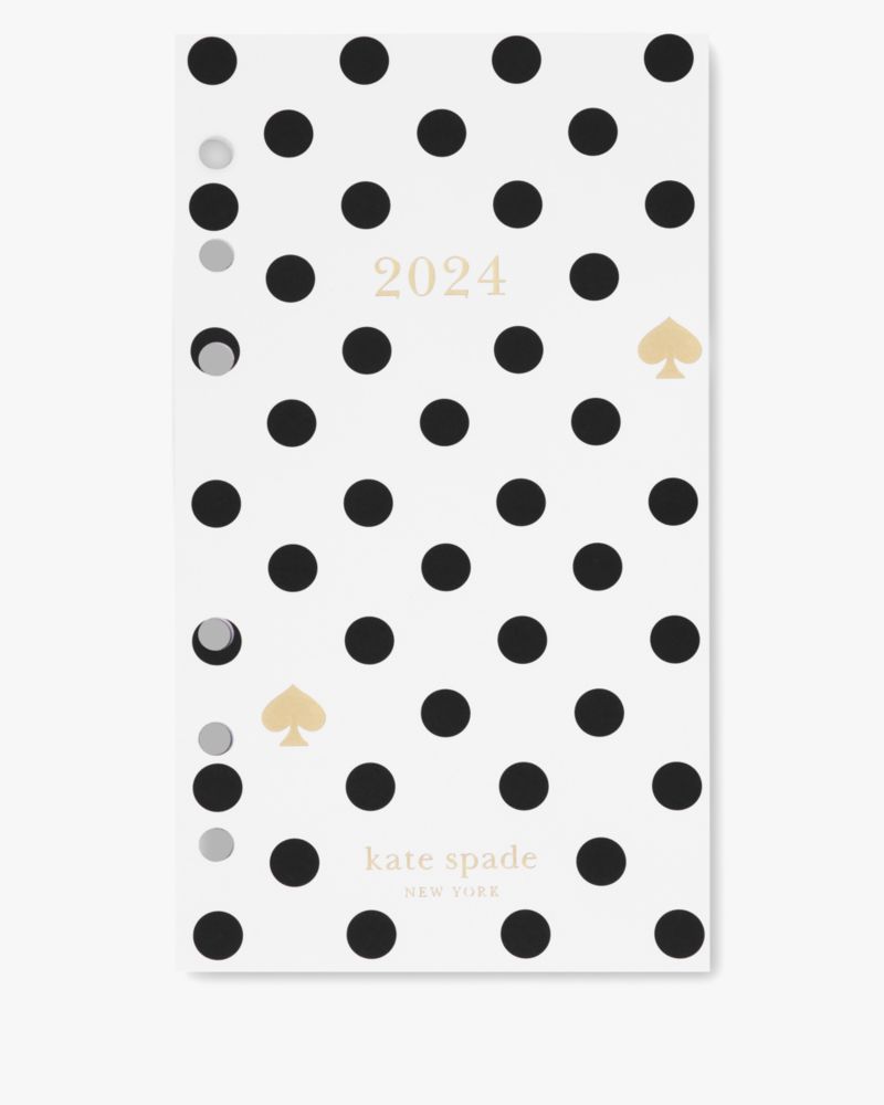 Kate Spade,2024 Personal Size Weekly & Monthly Calendar Refill,Black/ Cream