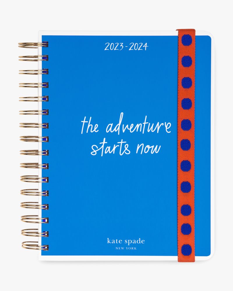 Kate Spade,Adventure Starts Now 2023-24 17-month Large Planner,Planner,Metal Material,Paper,Words,Logo,