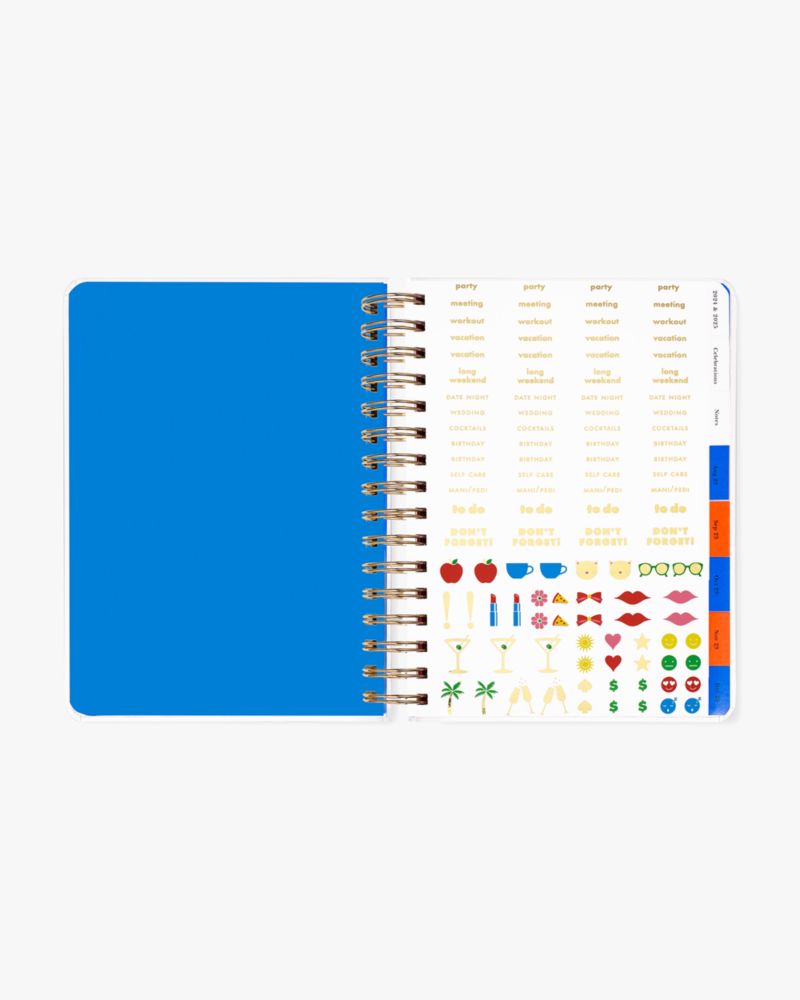 Kate Spade,Adventure Starts Now 2023-24 17-month Large Planner,Planner,Metal Material,Paper,Words,Logo,Blue