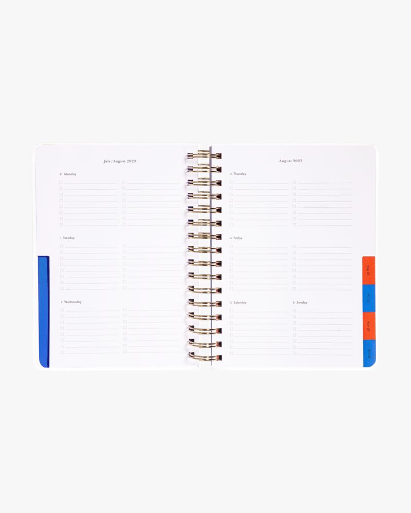 Kate Spade,Adventure Starts Now 2023-24 17-month Large Planner,Planner,Metal Material,Paper,Words,Logo,