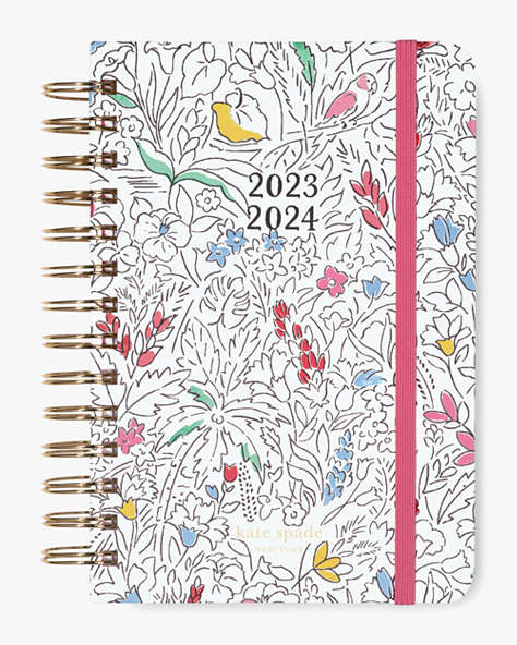 Kate Spade,Tropical Flora 2023-24 17-Month Medium Planner,Quartz Pink