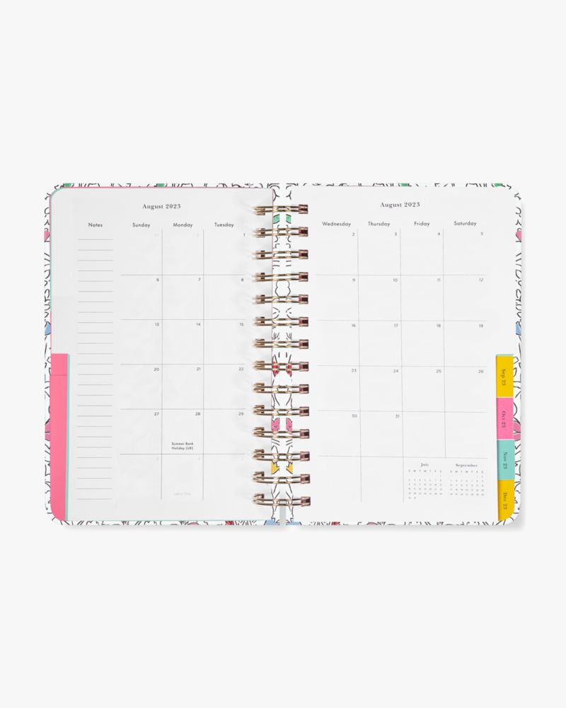 Kate Spade,Tropical Flora 2023-24 17-Month Medium Planner,Quartz Pink