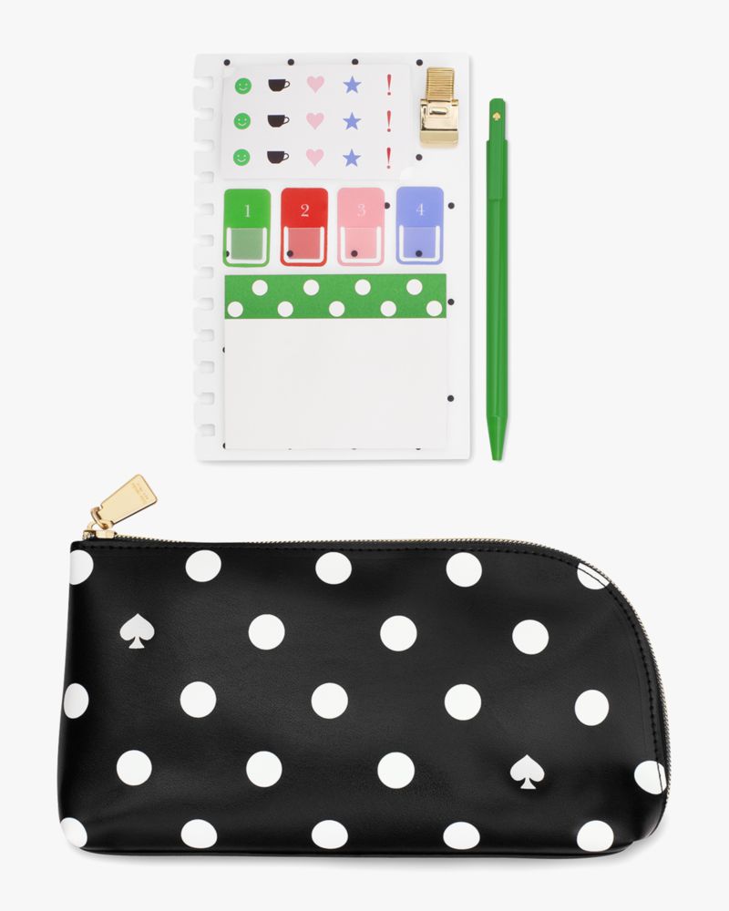 Kate Spade,Picture Dot Planner Accessory Pouch,Black