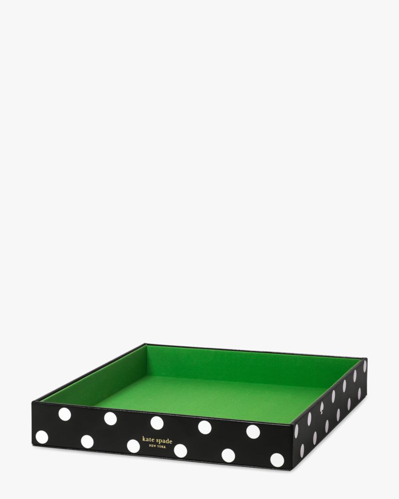 Kate Spade,Picture Dot Desk Tray,Black