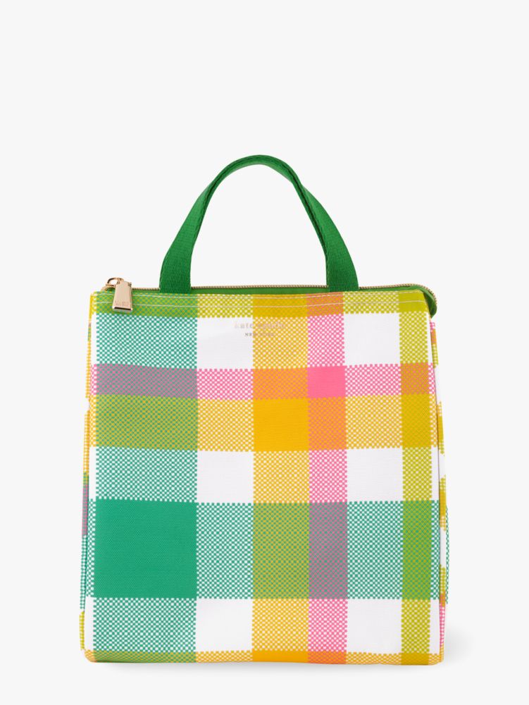 Kate Spade,Garden Plaid Lunch Bag,Multi