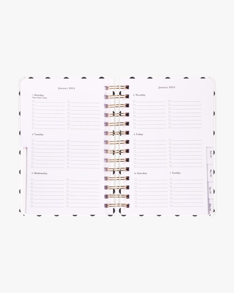 Kate Spade,Polka Dot Cream 2024 12-month Medium Planner,