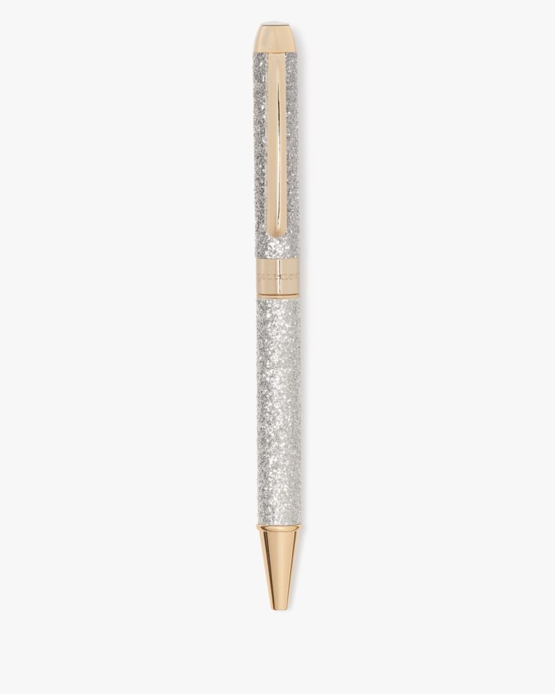 Kate Spade,Silver Glitter Ballpoint Pen,