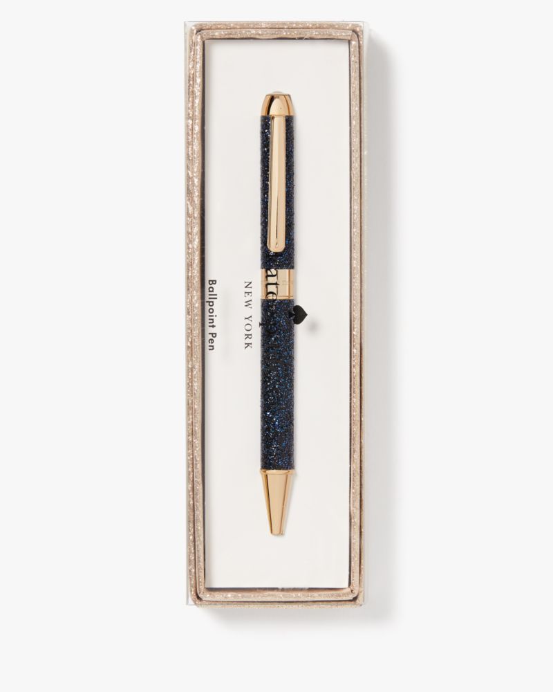 Kate Spade,Navy Glitter Ballpoint Pen,Navy