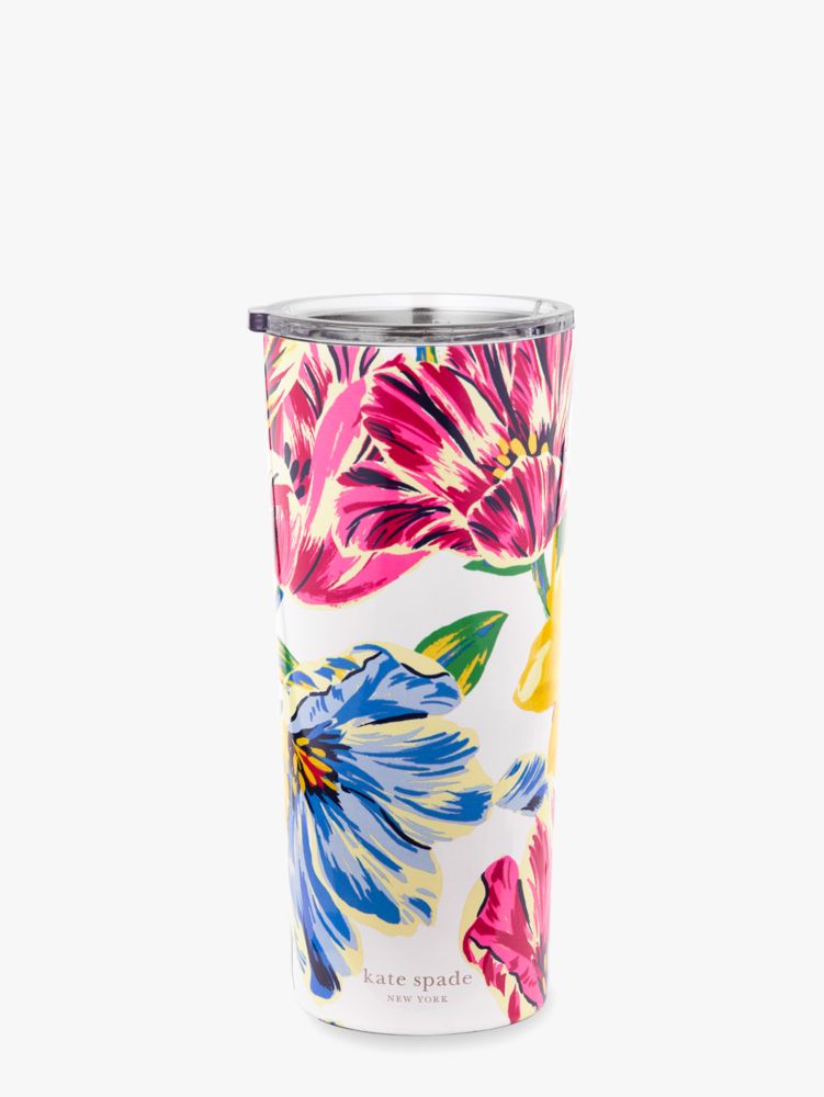 Kate Spade,Tulips 24oz Stainless Steel Tumbler,Multi Color