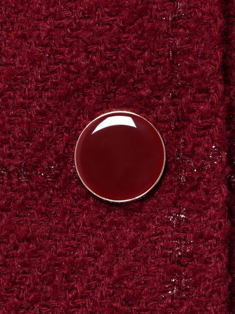 Kate Spade,フェイク ファー カラー ウール コート,ウェア,レッドスエード
