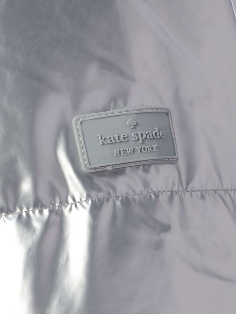 Kate Spade,メタリック ショート パファー,ウェア,シルバー