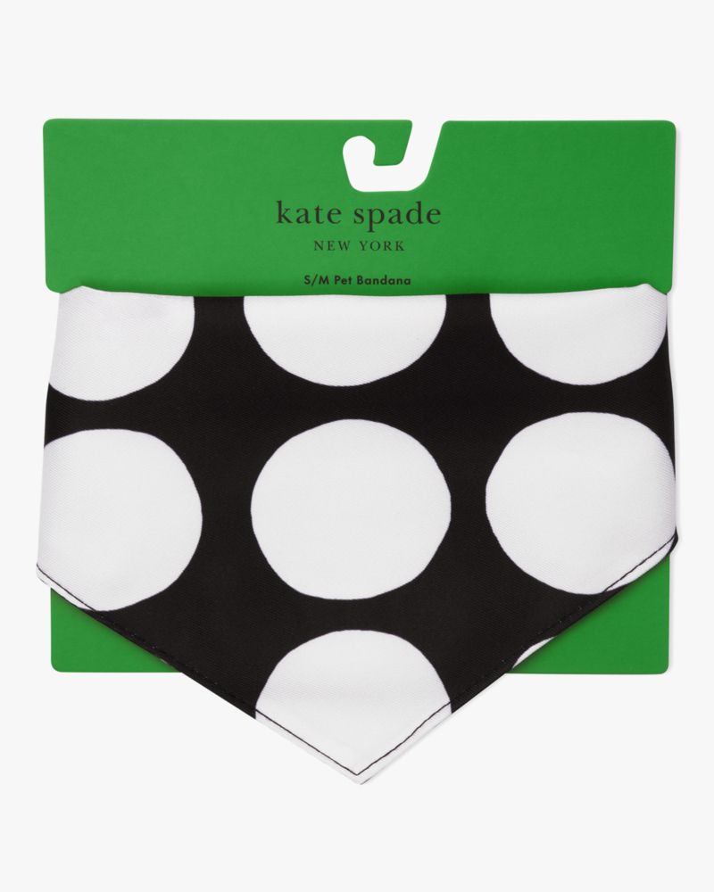 Kate Spade,アート ドット S/M バンダナ,ペット,ブラック