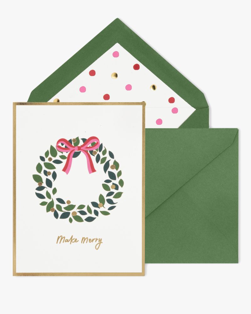 Kate Spade,Evergreen Confetti Dot Assorted Holiday Card Set,Green