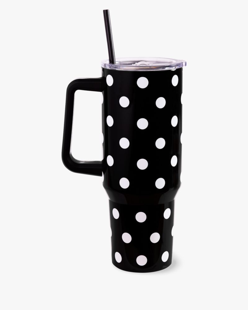 Kate Spade,Picture Dot Stainless Steel 40oz Mug,Mug,Tumbler,Lead Free,Stainless Steel,