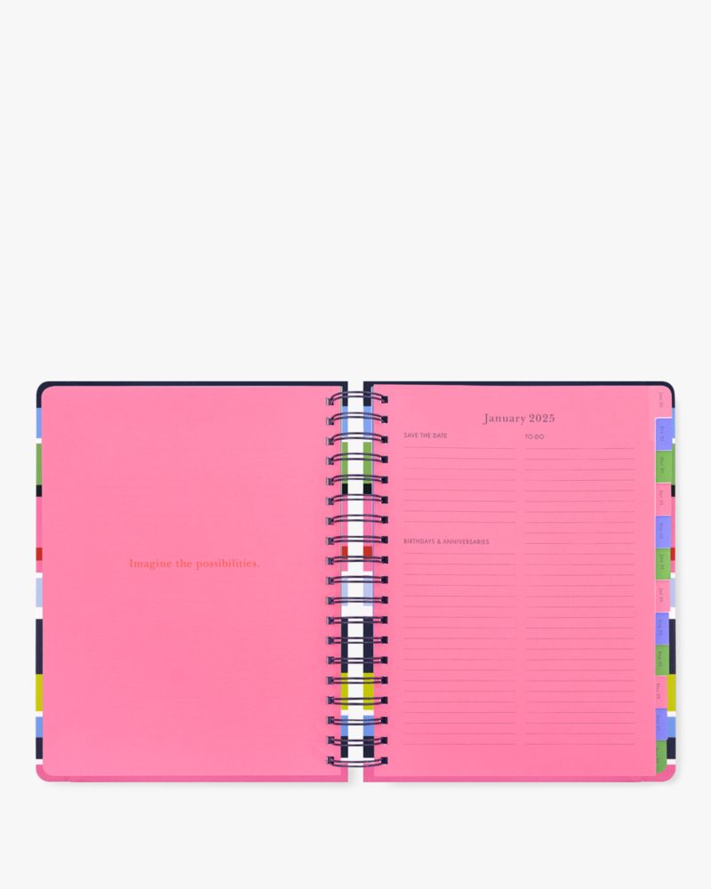 Kate Spade,Sunny Day Stripe 2024-25 17-month Mega Planner,Multi Color