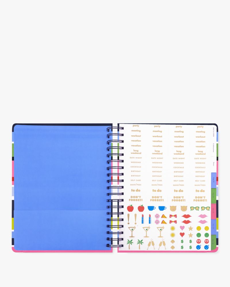 Kate Spade,Sunny Day Stripe 2024-25 17-month Mega Planner,Multi Color